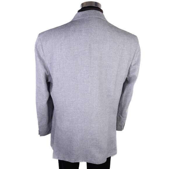 Jos. A. Bank Blazer Sport Coat Jacket Linen Wool 46R Crosshatch Gray 2-Button - Picture 8 of 15